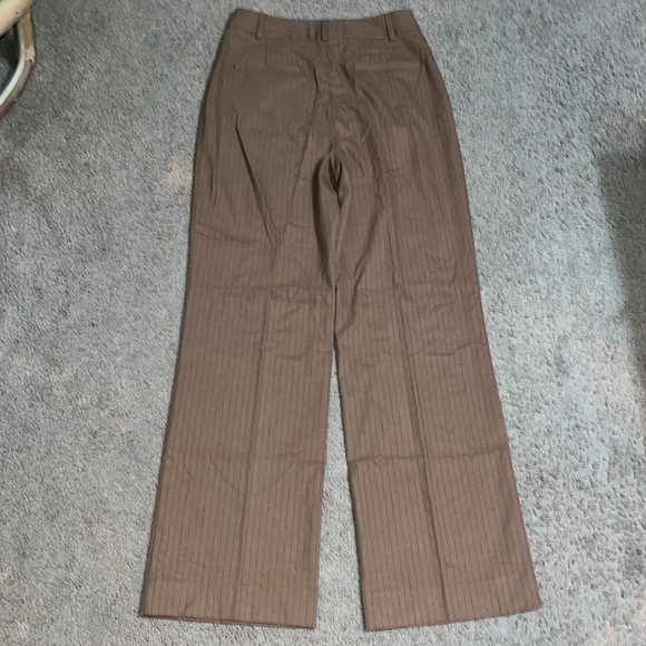 Favorite Daughter The Favorite High Rise Wide Leg Pants Camel Pinstripe 10 - Picture 9 of 12